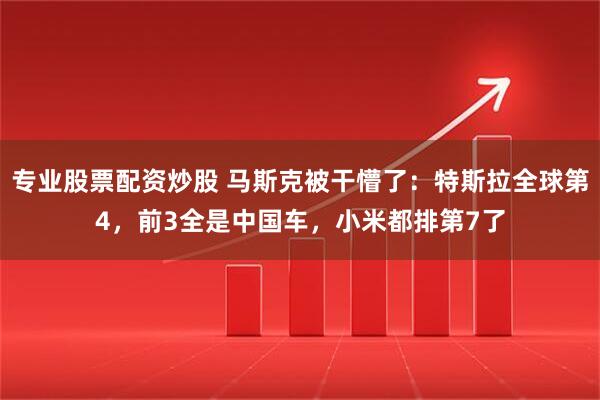 专业股票配资炒股 马斯克被干懵了：特斯拉全球第4，前3全是中国车，小米都排第7了